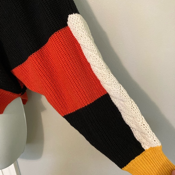 Sincerely Jules Colorblock Sweater - Black, Red, Yellow, White - Picture 3 of 6